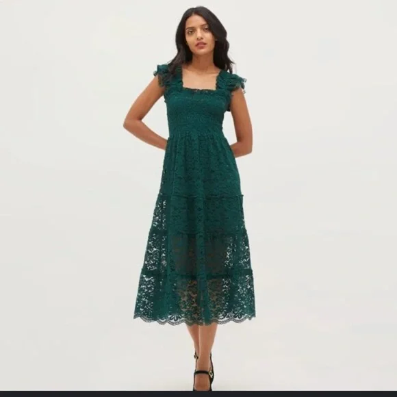 Hill House Dark Green Lace Nap Dress - Picture 6 of 6